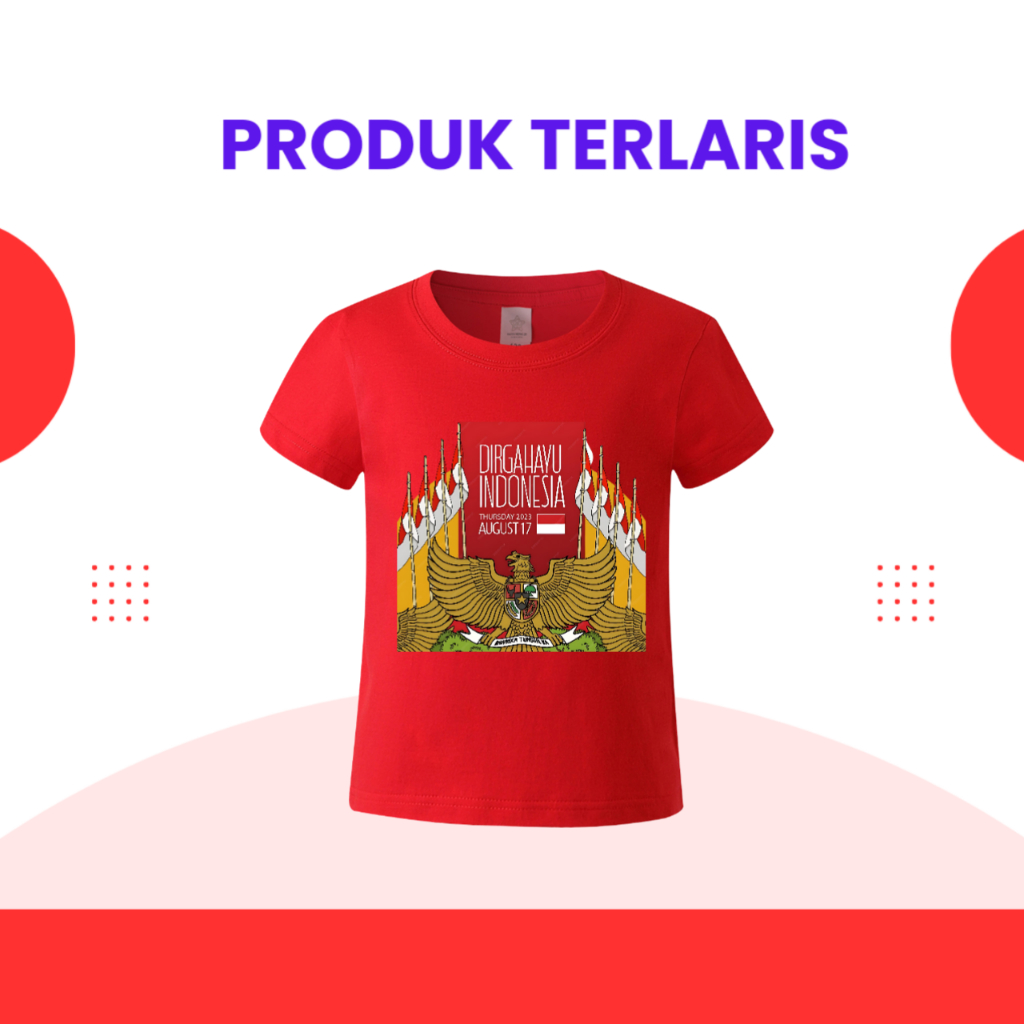 Kaos 17 agustus Anak lengan pendek
