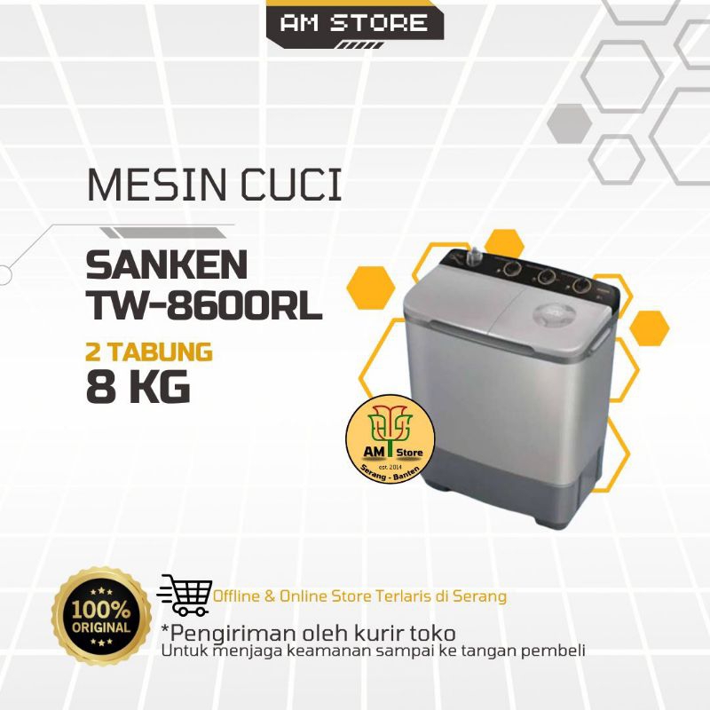 Mesin Cuci Sanken TW-8600 8kg (2 Tabung)