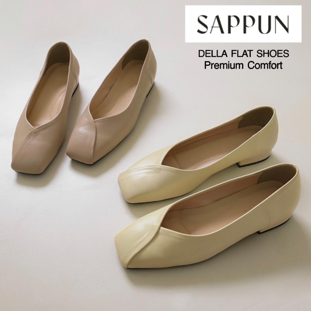 SAPPUN Della Square Flat Shoes (2 cm)