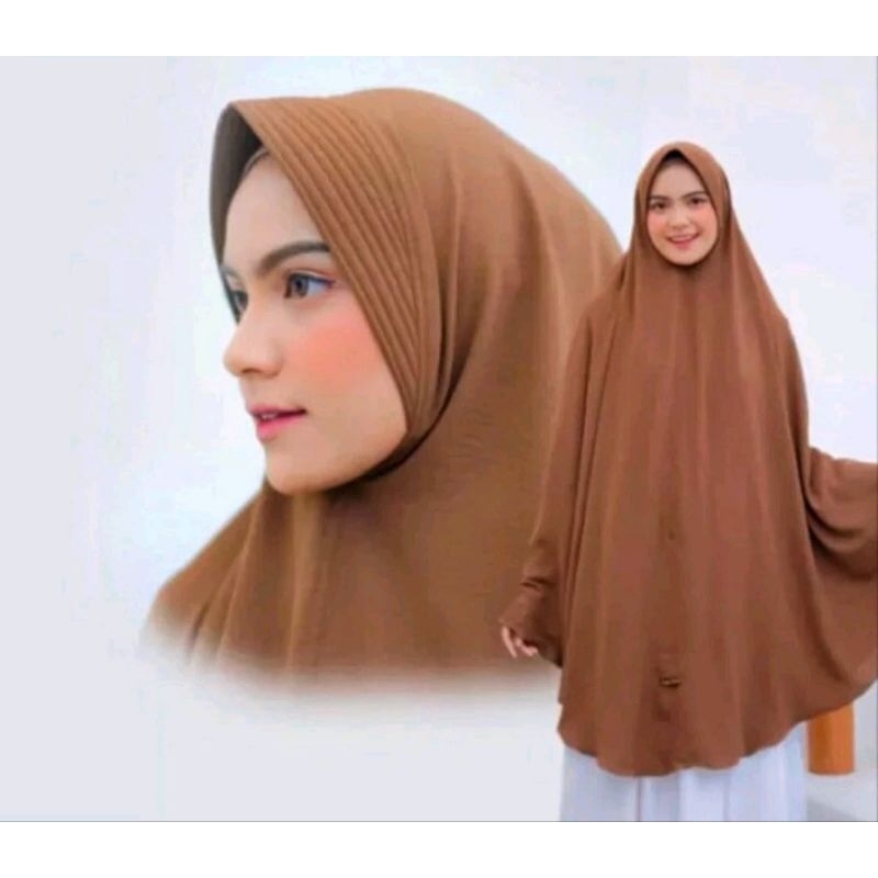 ZAZIZESTORE - KHIMAR CRINKLE AIR FLOW PED SYARI / JILBAB INSTAN CRINKLE JUMBO XXXL ( BERGO JUMBO  KR