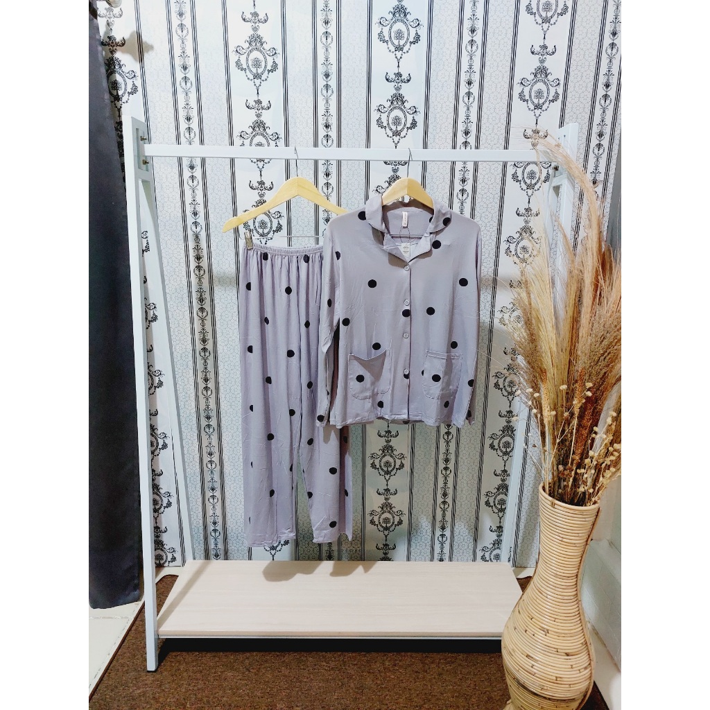 BAJU TIDUR IMPORT LENGAN PANJANG | SETELAN PIYAMA MODEL KEMEJA