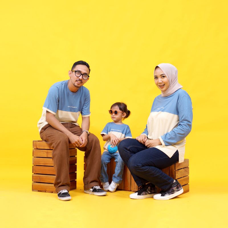 KAOS COUPLE KELUARGA (CREAM-DENIM)