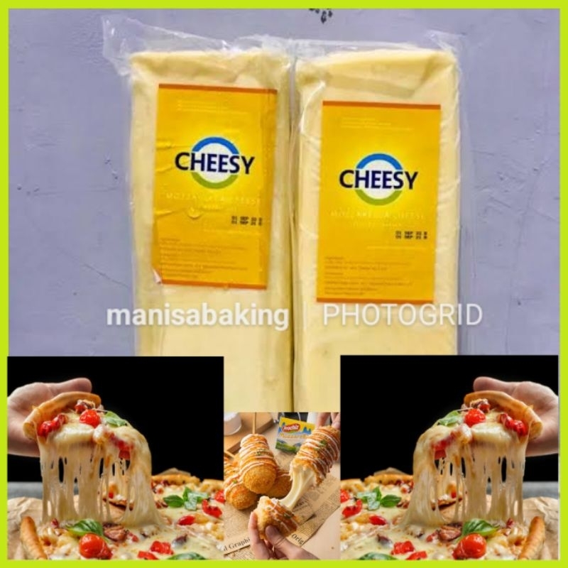 

CHEESY MOZARELLA 2,3 KG KEJU MOZARELA 2300 GRAM CHEESE MULUR GURIH TOPPING PIZZA CORNDOG