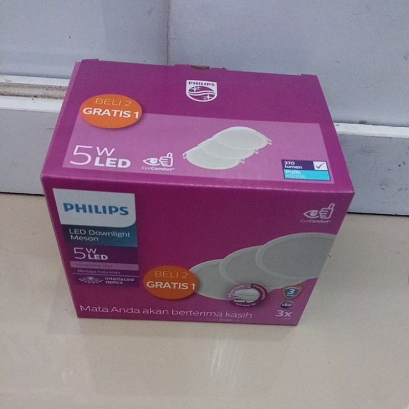 Lampu Led Downlight Bulat Philips 5 Watt Buy 2 Get 1 Free