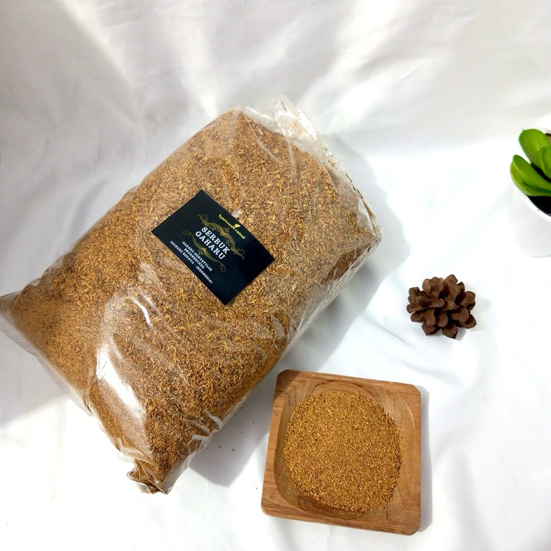 SERBUK KAYU GAHARU KALIMANTAN BUAYA 1KG | BUKHUR GAHARU | DUPA GAHARU WANGI