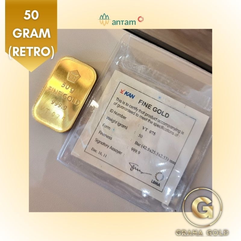 [GG] Emas Antam Logam Mulia (LM) RETRO - 50 Gram / 50 gr