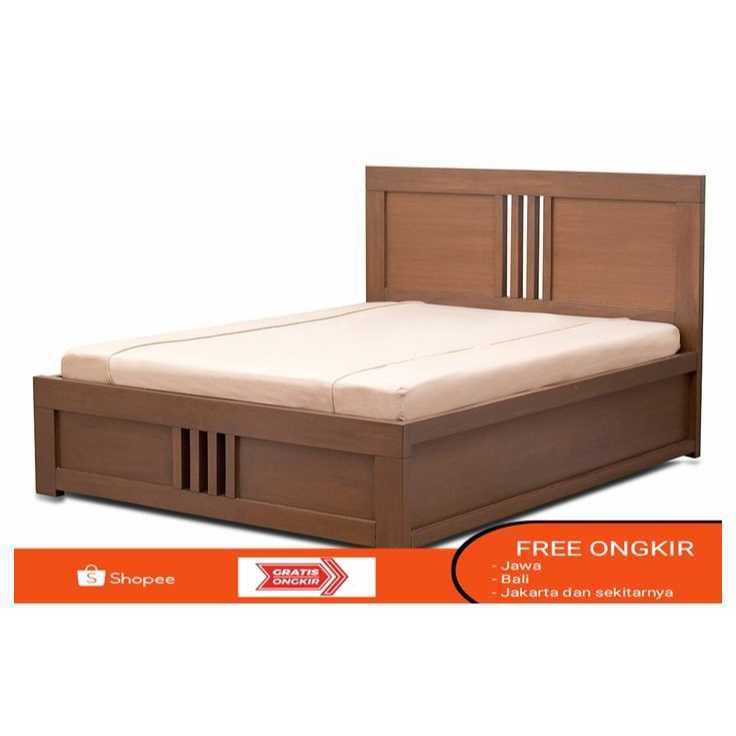 dipan ranjang minimalis kayu jati  tempat tidur kayu jati minimalis