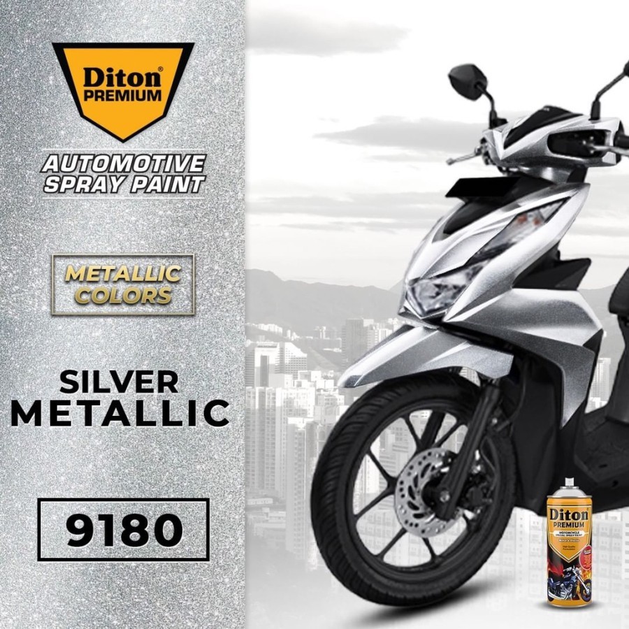 Cat Semprot Pylox Diton Premium 400cc Metallic Colors Silver Metallic 9180