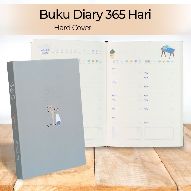 

DingDongTu Buku Diary 365 Hari Daily Journal Hard Cover 128 Pages DDT-4083 Gray OMOT52GY Agenda Journal Jurnal Journaling Jurnaling