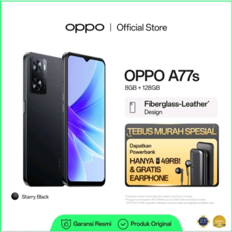 OPPO A77S RAM 8/128GB (33W SUPER VOC BATERAI 5000mah)/FULL SEAT