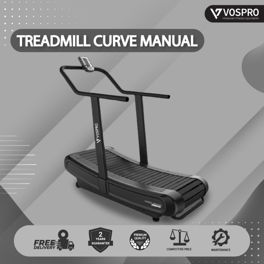 VOSPRO Treadmill Curve Alat Olahraga Fitness Treadmill Manual Type 6130CB Commercial Import