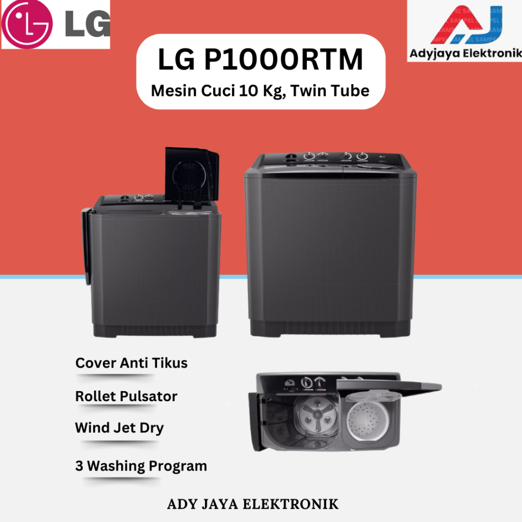 MESIN CUCI 2 TABUNG LG P1000RTM