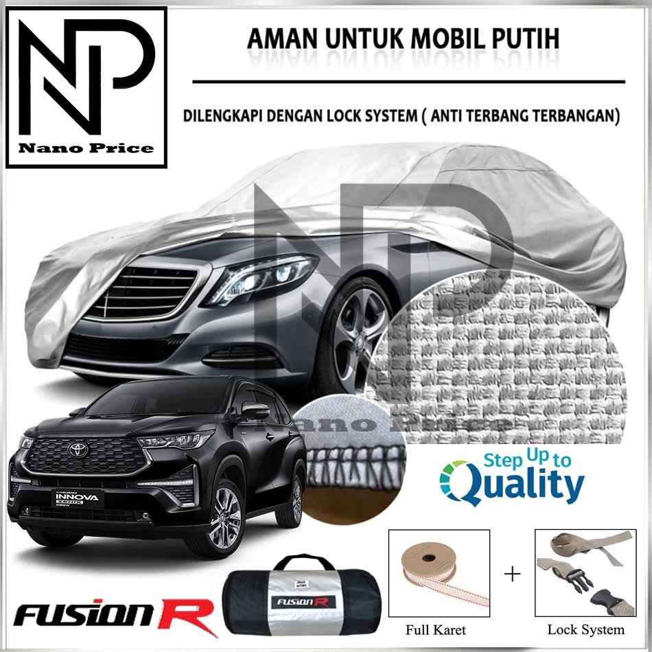 Cover Mobil / Sarung Mobil Innova Zenix Merk FUSION R / Cover Mobil Putih Innova Zenix