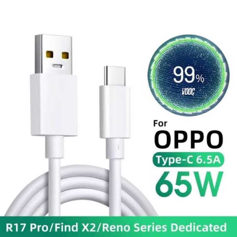 KABEL DATA OPPO TYPE C SUPER VOOC FLASH CHARGING A38 A58 A78 Reno 7 7z 8 8z 8T A57 A74 A76 A77s A95 A96 A55 4G 5G 30W 33W 65W 80W Original Cable 6,5A