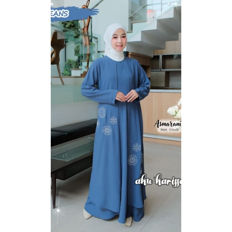 Asmarani dress cringkle airflow original aku karissa/gamis aku karissa