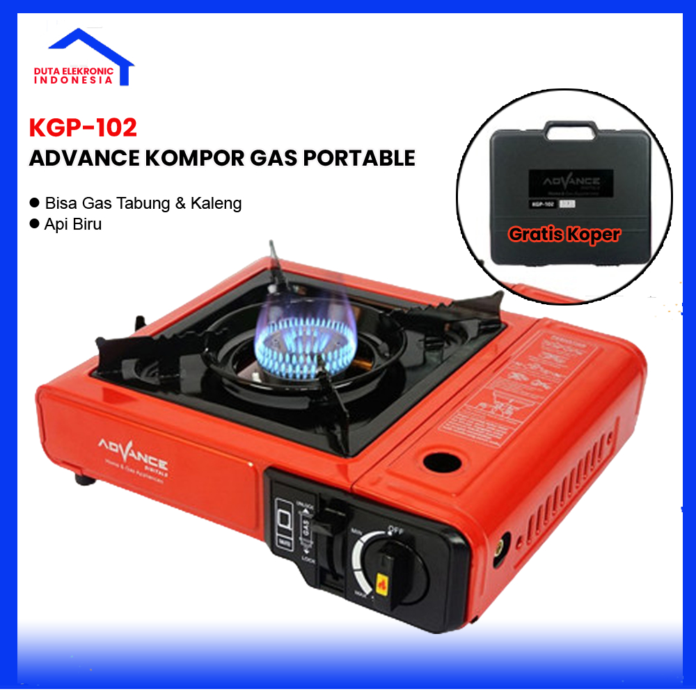 Advance Kompor Gas Portable KGP-102 Gas Kaleng dan Gas Tabung