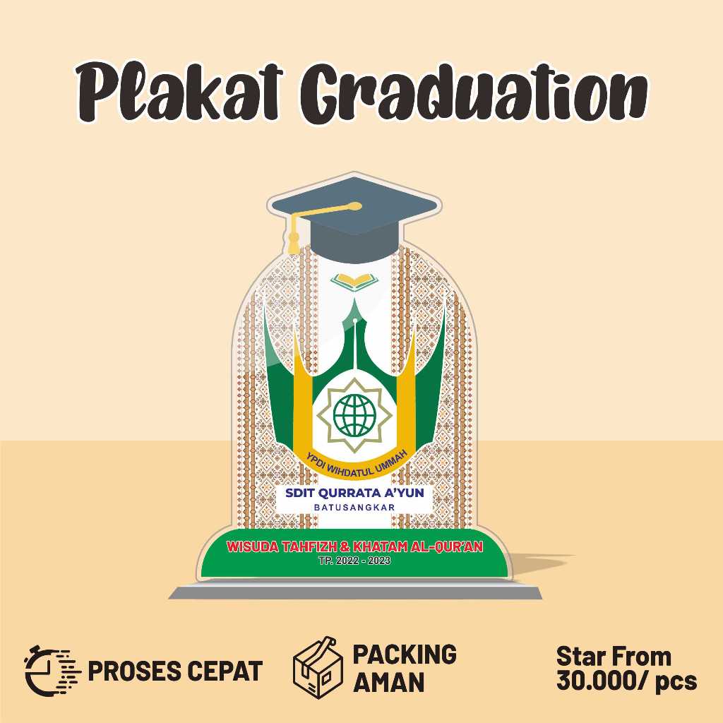 Plakat Graduation Plakat Perpisahan Sekolah Material akrilik bisa custom Nama & tulisan lainnya