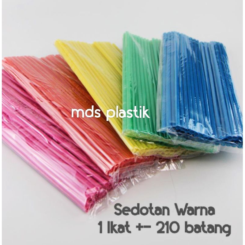Sedotan Plastik Warna Warni / Sedotan Ikat / Sedotan 5 Warna