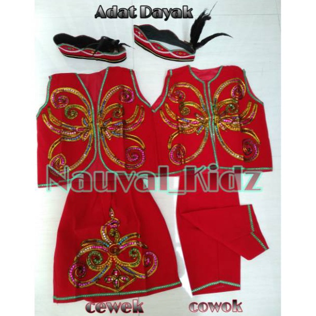 Baju adat Kalimantan  dayak anak TK ART S2R3