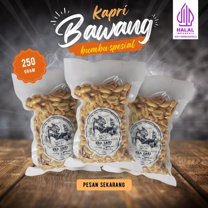 

Kacang Kapri Bawang bumbu spesial 250gr kemasan vakum