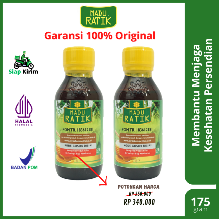 2 Botol Madu Ratik Herbal Original Asli 100% Untuk Kesemutan, Pengapuran Tulang dan Asam Urat