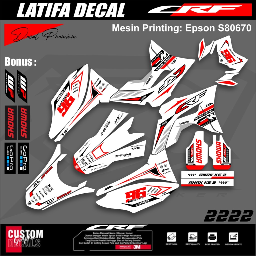 Sticker Decal CRF 150 L full body desain minimalis aksesoris honda Fullbody Dekal CRF 150 L Trail Su