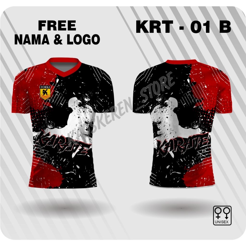 jersey olahraga karate baju beladiri karate kaos karateka free custom nama dan dojo
