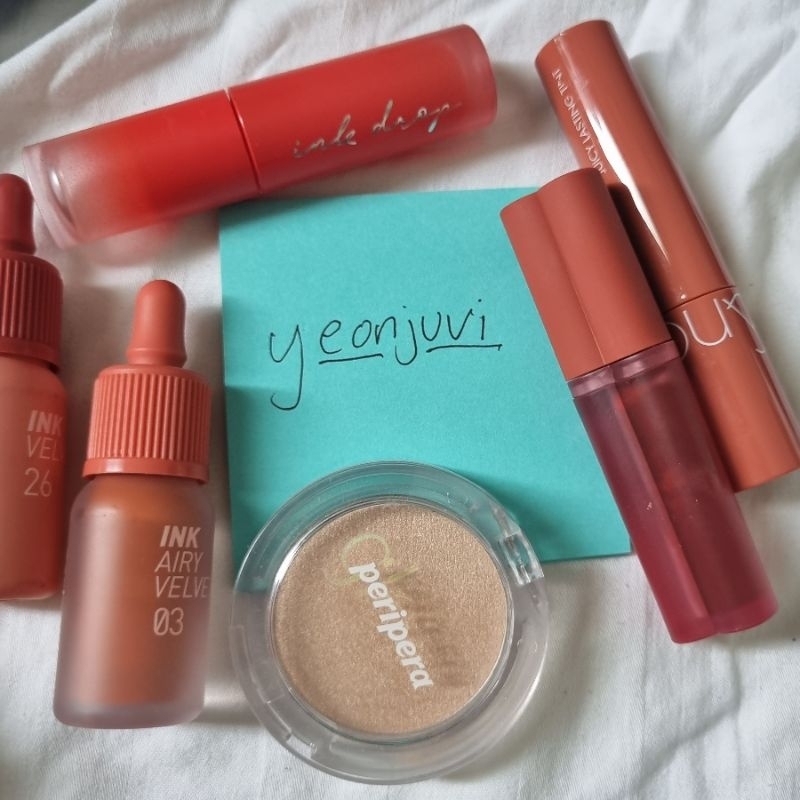 preloved makeup || lip tint stick balm finishing powder highlighter mascara concealer mad for makeup