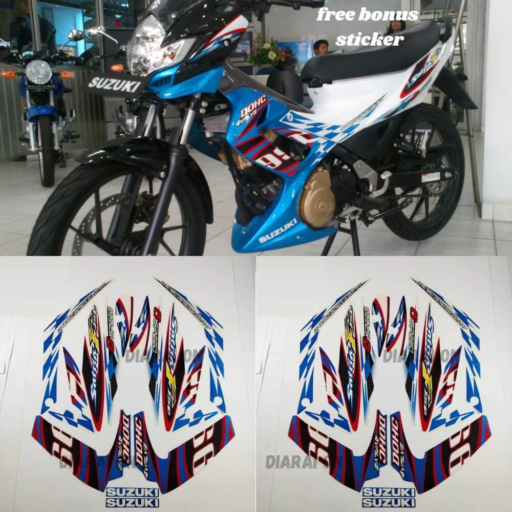 Striping Stiker Suzuki Satria Fu 150 2012 - Satria F150 Barong Biru Murah
