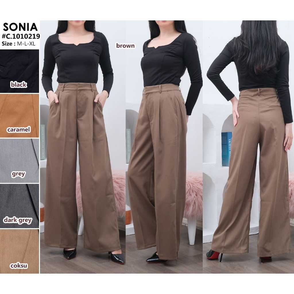 SONIA kulot katun polos premium high waist culotte ori soniathebrand