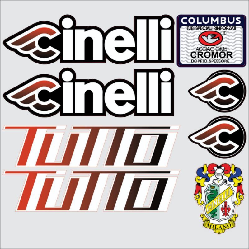 Decal Decals Stiker Sticker Frame Sepeda Fixie Cinelli Tutto Untuk Frame Basic Airwalk Soloist Sunci