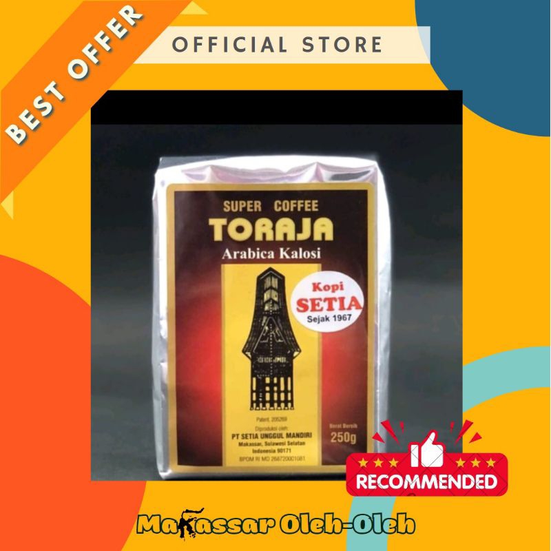 

Kopi Setia Toraja Arabica Kalosi Super 250 gr / Makassar Oleh Oleh