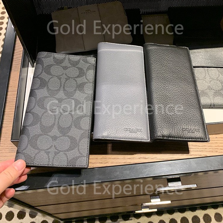 KODE E7D Coach Breast Pocket Wallet In Signature Canvas Coach Long Wallets Coach Tas Pria Dompet pri