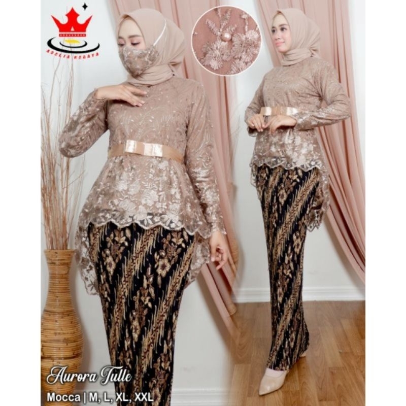 Set kebaya aurora / kebaya brokat murah / kebaya aurora mix  / kebaya modern /rok duyung