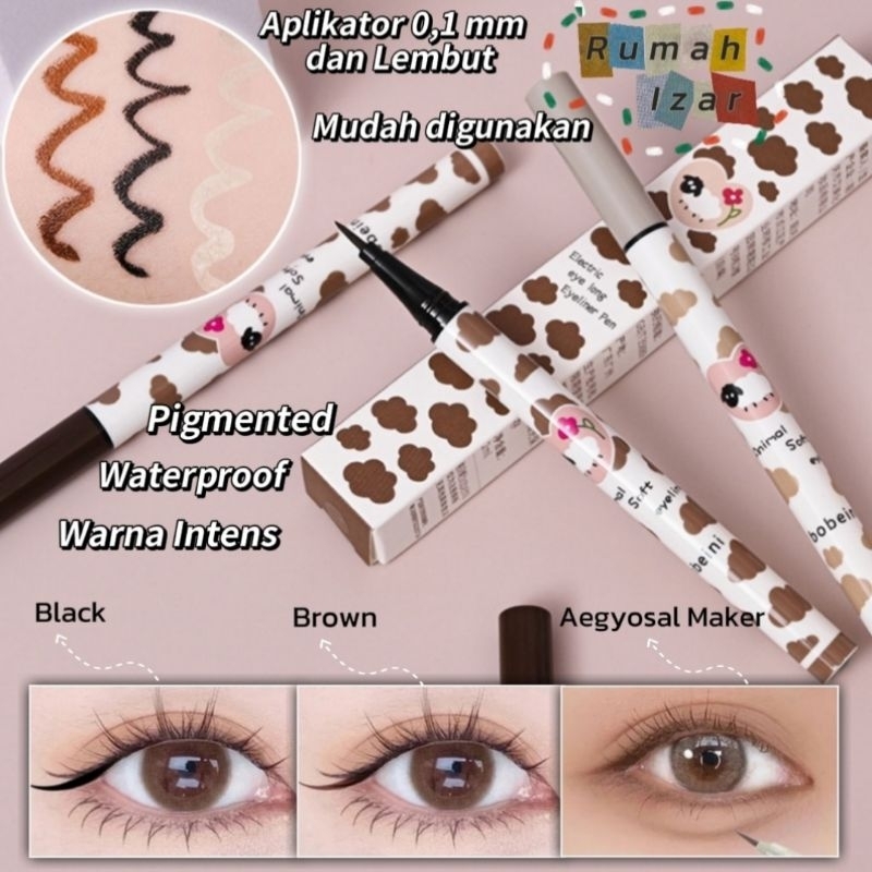 Bobeini Eyeliner Silky Pen Waterproof Intens Color Animal Soft Liner Aegyosal Maker