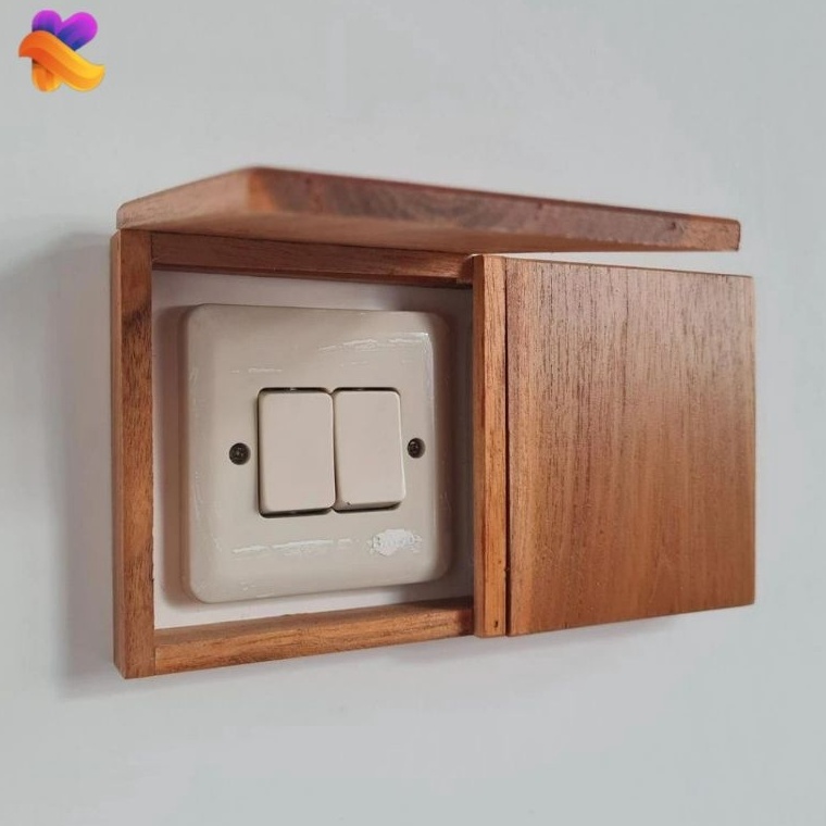 Dijual Frame Saklar Lampu Kayu Jati Asli 1 3D Glow in the DarkFrame Saklar