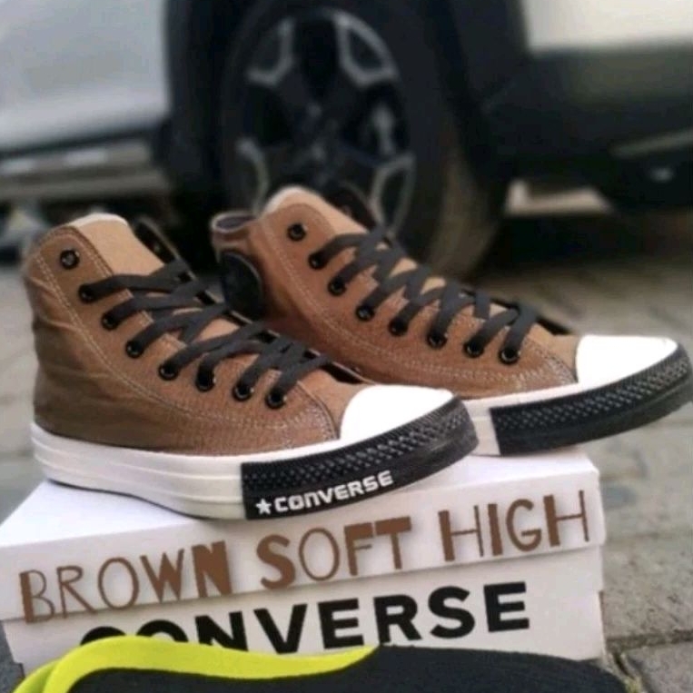 SEPATU SNEAKERS CONVERSE ALL STAR CT BROWN COKLAT HIGH