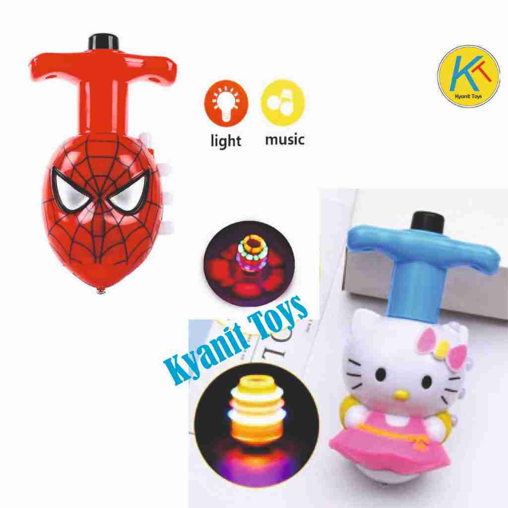 Mainan Anak Gasing Karakter - Gasing Lampu LED dan Musik