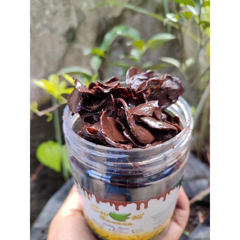 

Keripik Pisang Coklat Lumer Rasa Cokelat Kemasan Toples 500ml Banana Chips Kripik Pisang