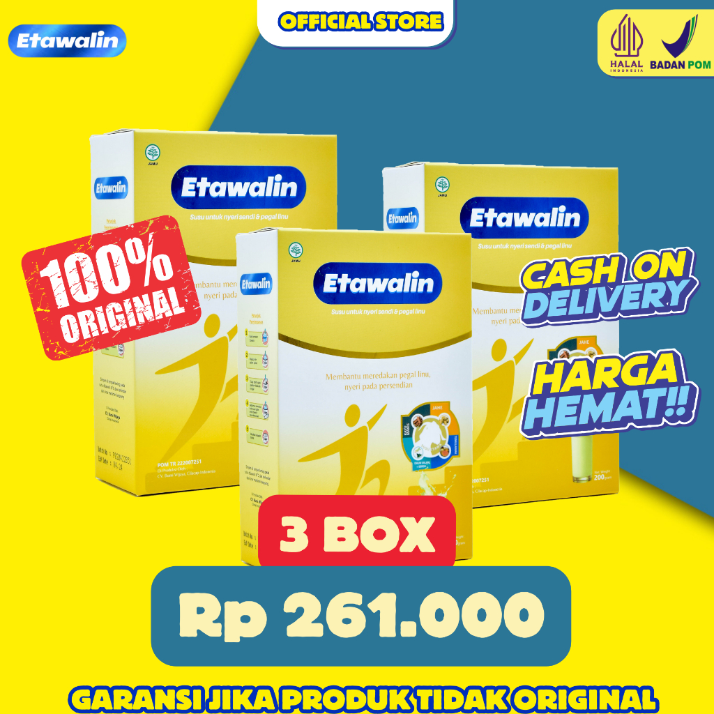 

ETAWALIN PAKET 3 BOX Susu Kambing Etawa berkhasiat untuk perawatan tulang dan sendi