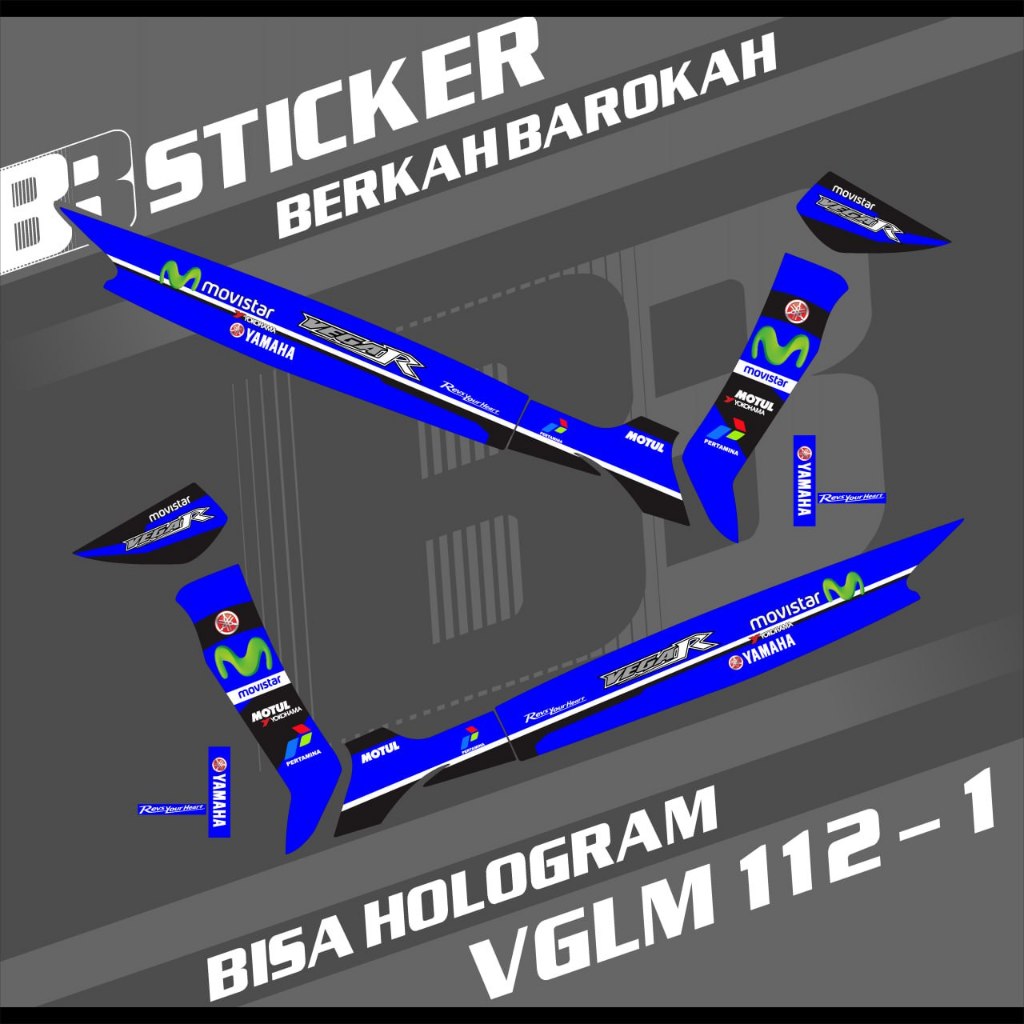 Striping Vega R Lama BISA HOLOGRAM Sticker Striping Variasi Lis Motor Vega R Lama Vglm 112