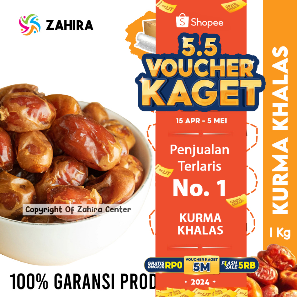 

Kurma Premium Al Saad KHALAS 1KG Asli Arab Saudi Manis MPASI Booster Nabeez Legit Madu Mesir Sukari