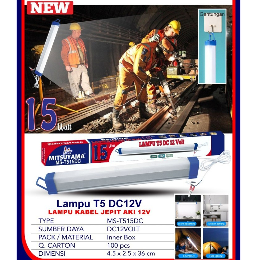 Lampu TL T5 LED Tube Light 10 - 30W Lampu TL LED DC 12V Mitsuyama MS-T5XXDC