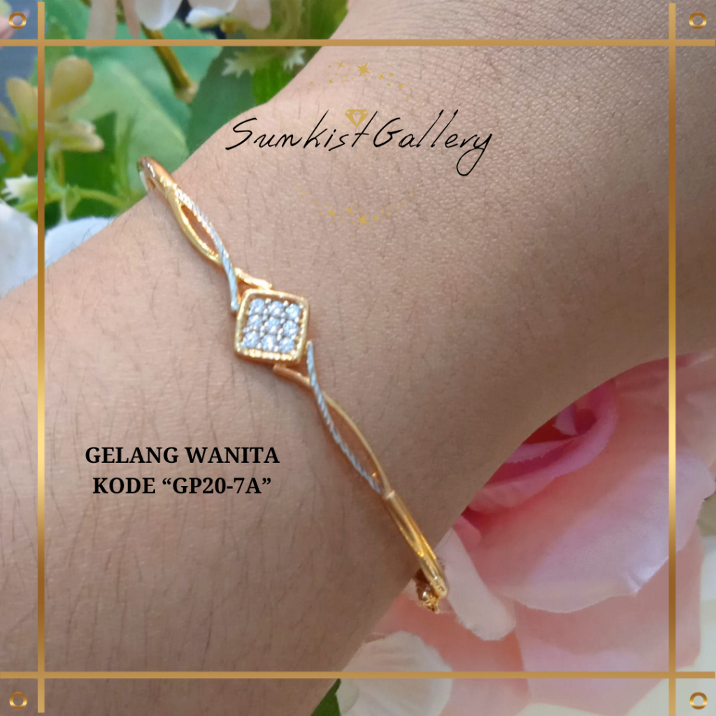 GELANG BANGLE WANITA EMAS ASLI KADAR MUDA 6K (300) & 8K (375) MODEL WAJIK TERBARU KODE GP20-7A