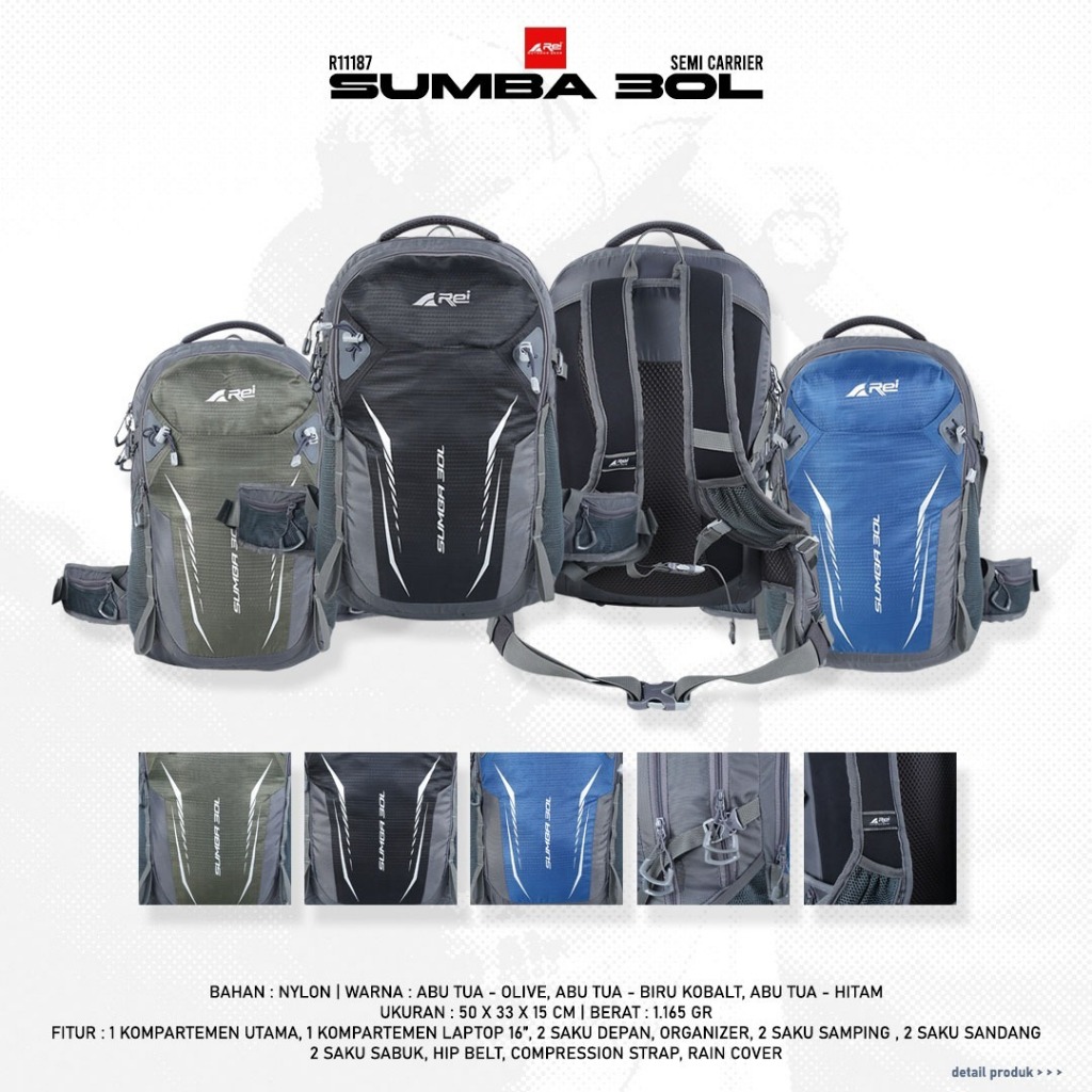 Tas Ransel Semi Carrier Sumba 30 Liter Arei Outdoorgear
