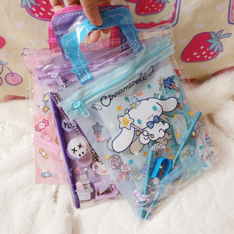 

Set Alat tulis ATK bentuk tas sanrio murah KUROMI CINNAMOROLL MY MELODY