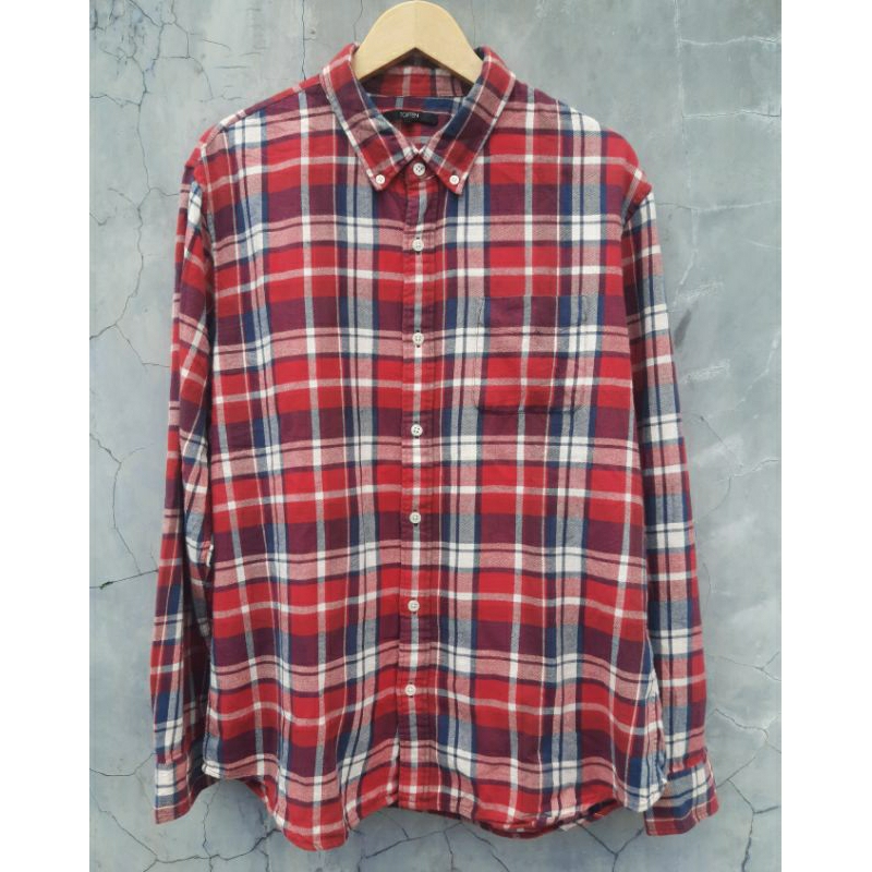 kemeja flanel lengan panjang by topten size L