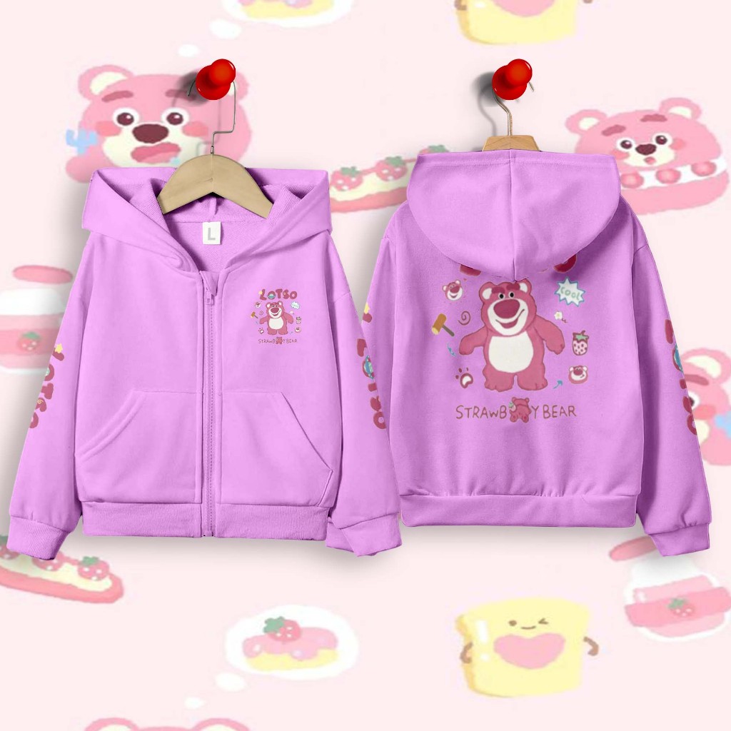 Hoodie Zipper Anak Lotso Toy Story Bahan Premium