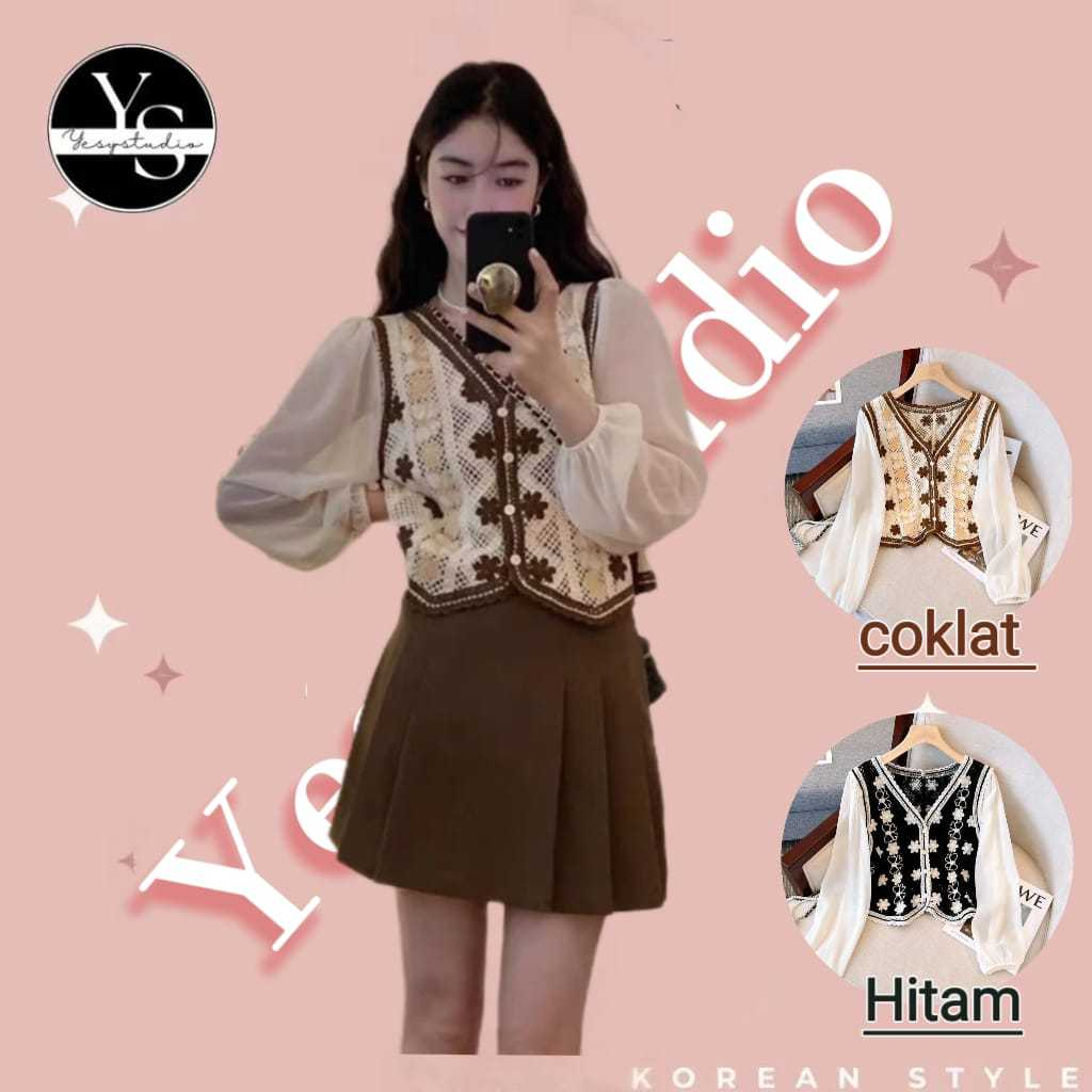 ATASAN LENGAN PANJANG KOREA STYLE BUNGA2 LUCU