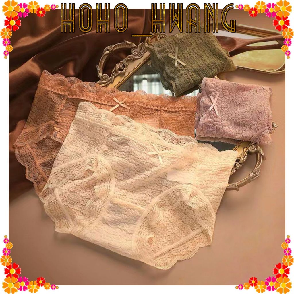 HOHO_HWANG (C-192) CELANA DALAM Renda CD WANITA Mid WAIST Celana Dalam Sutra Wanita